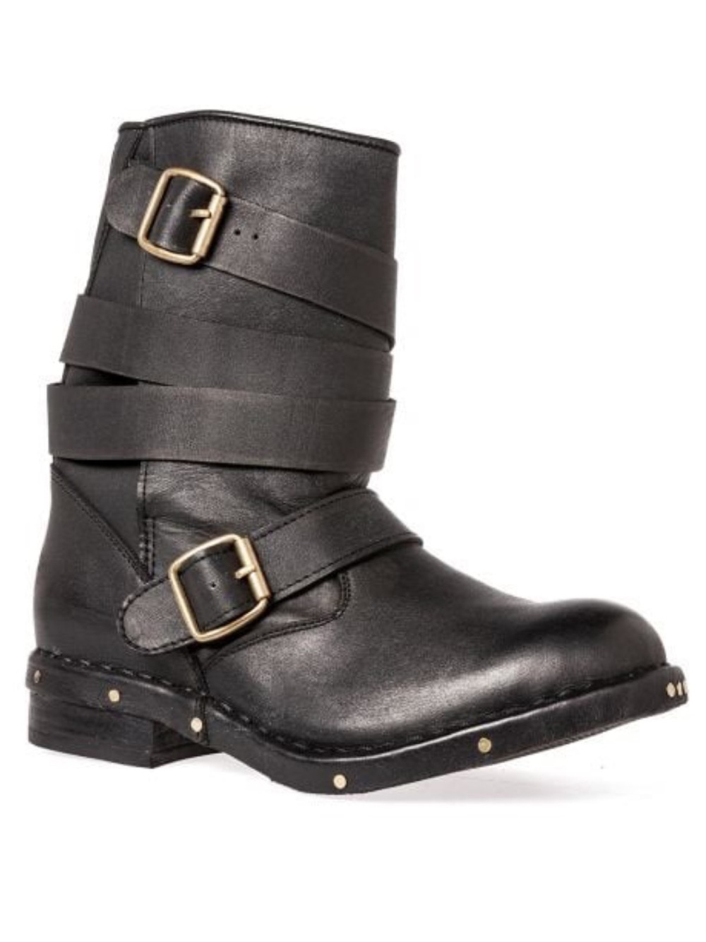 Jeffrey Campbell Brit Wrap Strap Booties moto boot